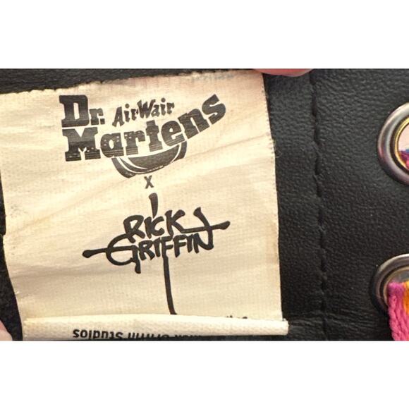 Dr Martens Rick Griffin Boots Black Size M7 W8 - Picture 9 of 12